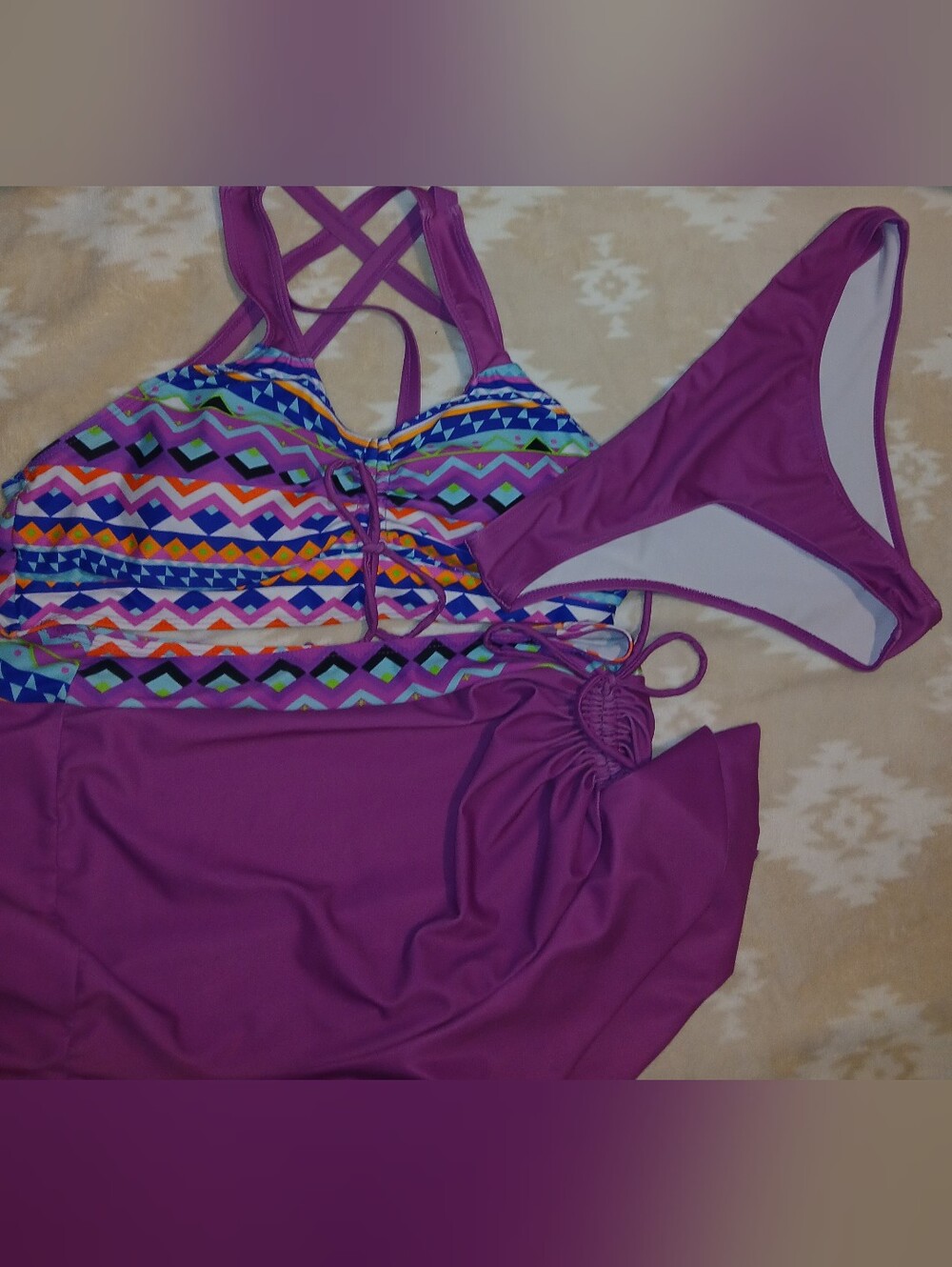 Womans XXL 3 Piece Swim Suit Set